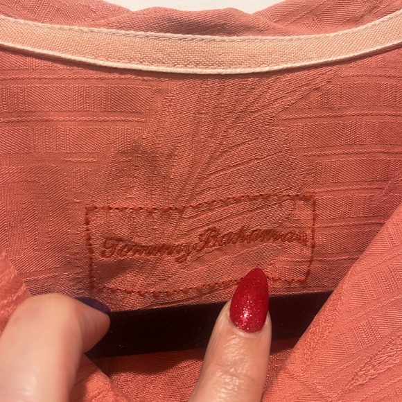 TOMMY BAHAMA Bedarra Gardens SS 100% Silk Shirt Santa Ana Men’s Size Medium - Picture 3 of 11